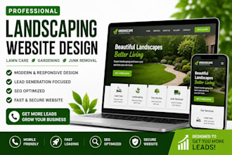 design landscaping website lawn care website, gardening and junk removal website