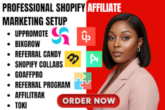 setup shopify affiliate marketing uppromote referral candy collabs goaffpro blp