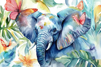 draw cute watercolor animal