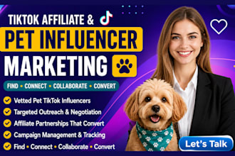 find pet influencer for tiktok affiliate brand and influencer marketing outreach