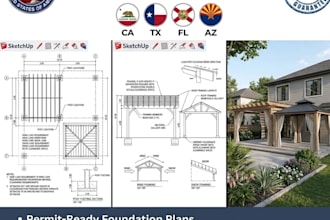 pergola gazebo permit plans drawings USA