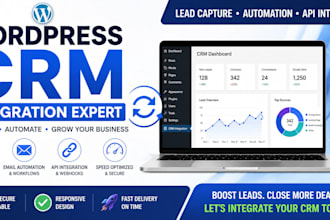 build wordpress website, CRM integration, zoho CRM, hubspot, gohighlevel, API