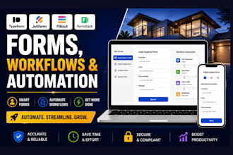create typeform, jotform, fillout, formstack forms, workflows and automation