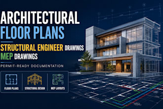 prepare architectural floor plan structural engineer drawings and mep drawings