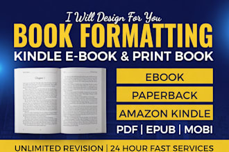 book formatting, book design, ebook design, and book typesetting