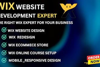 design custom wix website, redesign wix site, and create wix online store