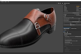 3d shoe model, footwear design, rendering and 3d animation