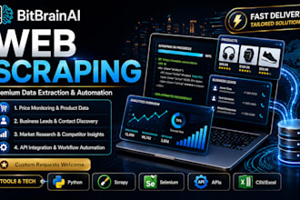 do python data scraping, web automation and API integration