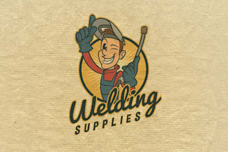 create a professional welding logo with industrial style