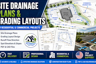 design site drainage plan, grading layout for residential and commercial project
