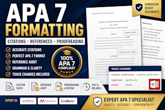 proofread, edit and format apa 7 citations