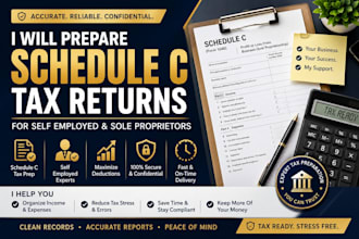 prepare schedule c tax returns for self employed and sole proprietors