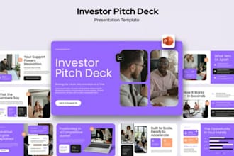 design investor pitch deck, canva startup pitch deck design for business