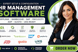 setup HR management software rippling bamboohr sap adp uzio ukg trinet onpay