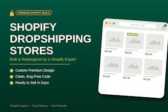 build a premium shopify dropshipping store or redesign your website