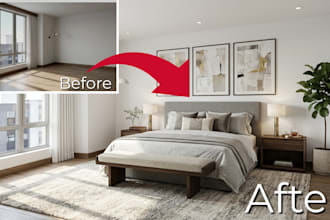 create realistic virtual home staging and furniture replacement