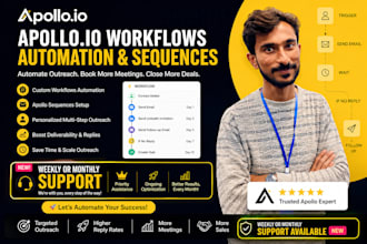 setup and support monthly apollo io automation workflows