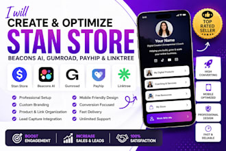 design fix optimize stan store, esty shop  beacon ai payhip etsy product SEO