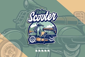 create a professional scooter logo design with modern style