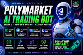 build polymarket ai trading bot, kalshi bot, crypto auto trading bot, solana bot