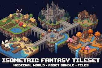 create isometric pixel art tileset tilemap rpg, indie, godot unity game assets