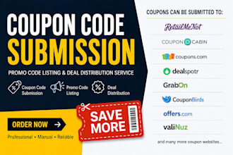 do coupon code submission and promo code submission to best coupon sites
