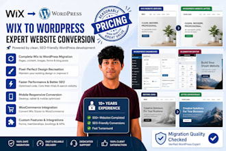 redesign and migrate wix website to wordpress
