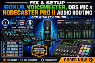 fix and setup goxlr, voicemeeter, obs mic, rodecaster audio for quality stream