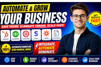 hubspot quickbooks twilio sms stripe automation invoice sync zapier integration