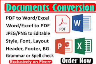 convert   PDF to  word document with perfect formatting and horror contents