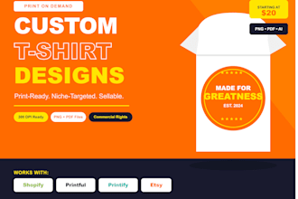 design print on demand tshirts and merchandise for shopify printful and printify