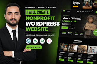 create a professional nonprofit wordpress website  charity, ngo website