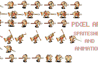 create pixel art spritesheet animation for your game character