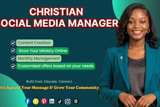 be your monthly christian social media manager, content creator, sermon clips