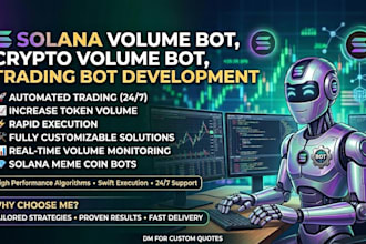 develop solana volume bot, crypto volume bot, crypto trading bot