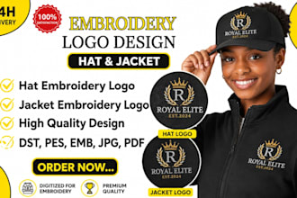 digitize embroidery log hat jacket and shirt