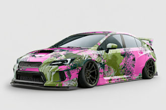 draw car wrap vehicle wrap truck wrap racing car wrap
