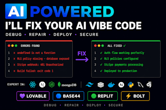 fix errors, debug and repair your vibe coded app in lovable base44 replit bolt