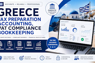 provide greece tax preparation accounting, vat compliance bookkeeping