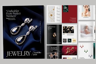 design product catalog line sheet for b2b jewelry wholesaler label manufacturer