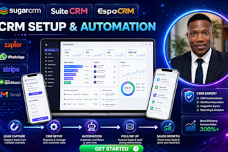 setup customize sugarcrm suitecrm and espocrm with automation API integration