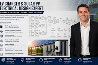 do ev charger electrical plans, solar pv design load calculations panel schedule