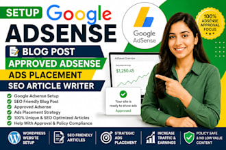 setup google adsense blog post approved adsense ads placement seo article writer