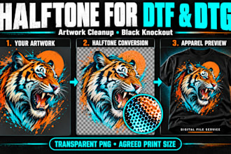 halftone artwork, ai designs for dtg dtf printing asap