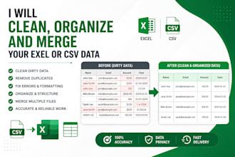 clean, merge, and organize your excel or CSV data