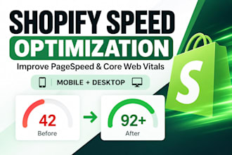 optimize shopify speed, core web vitals and pagespeed score