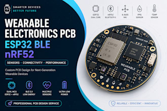 create wearable electronics pcb with esp32 ble nrf52 and sensors