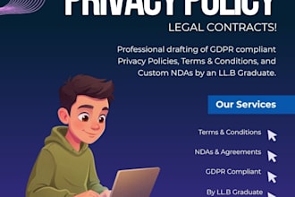 draft privacy policy, terms and conditions and legal contracts for your business