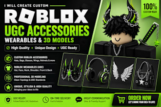 create roblox ugc, roblox wearable, accessories and 3d modeling