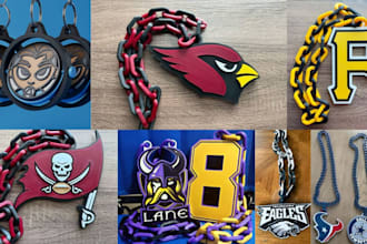 design custom 3d hypechain, pendant, keychain  logo, stl and 3mf for 3d printing